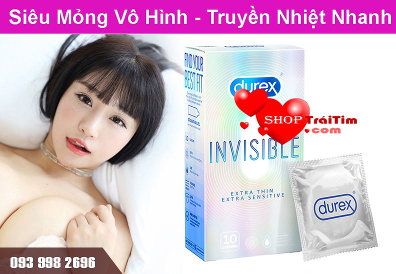 Bao Cao Su Durex Invisible Extra Thin Extra Sensitive thế hệ mới 3